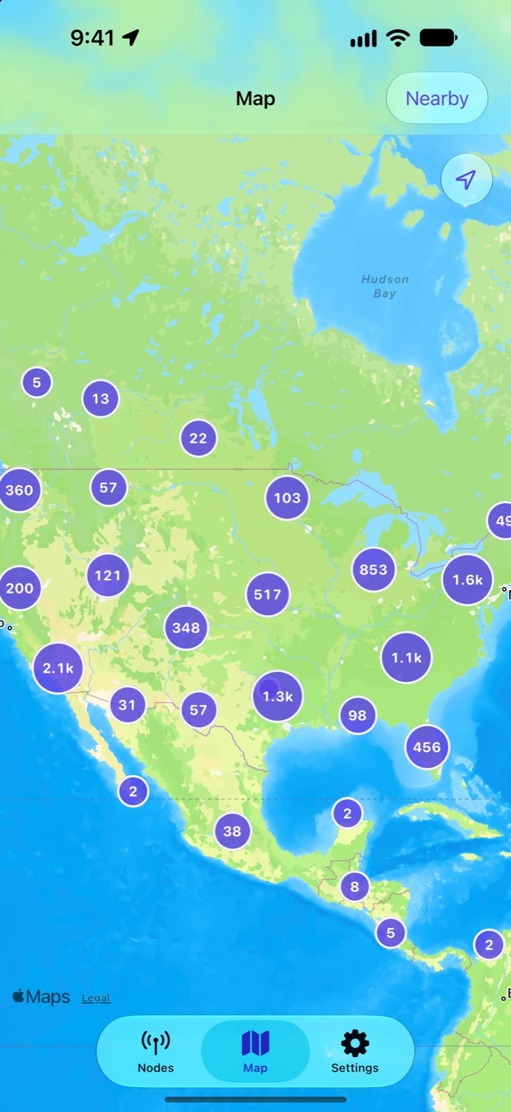 Pocket Shack: Node map and nearby